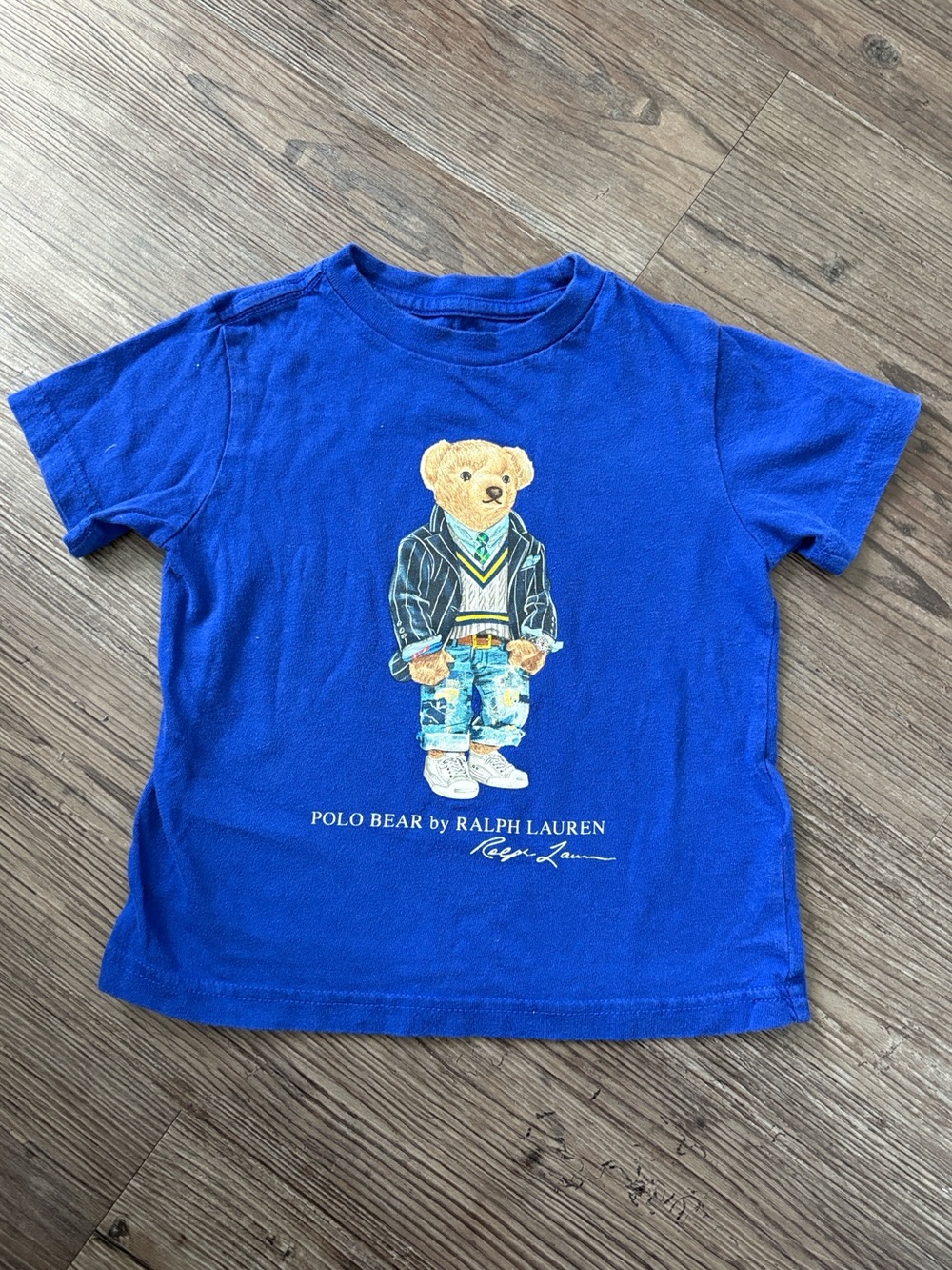 POLO RALPH LAUREN POLO BEAR GEAPHIC BLUE TSHIRT BOYS 2T